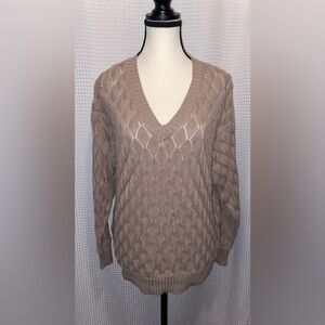 Women’s EMPROVED knitted organic‎ cotton V Neck sweater size medium